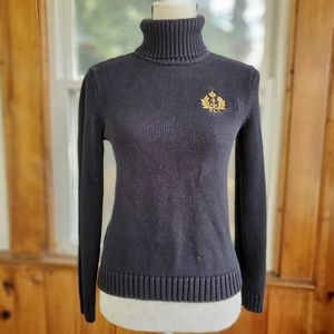 Vintage Ralph Lauren Jeans Company embroidered crest black turtleneck sw…